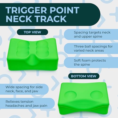 Neck Track Myofascial Release Tool – Suboccipital Release Device for Jaw, Face & Neck Tension – Soft Foam Block with Slots for Massage Balls (Balls Not Included)