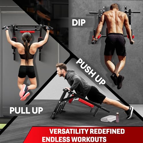 Yes4All Pull Up Bar Wall Mounted - Multifunctional Wall Mounted Pull Up Bar for Home Gym Workout Strength Training Equipment - color: A. Multifunctional Wall Mounted Pull Up Bar