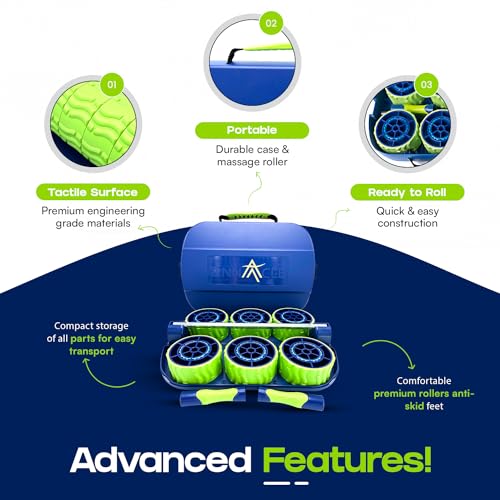 Pinnacle TRS Massage Roller - Modular Portable Muscle Roller for Sore Muscles and Full Body Adjustments - style: TRS
