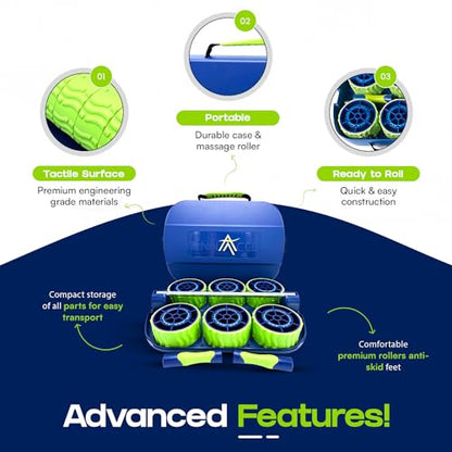 Pinnacle TRS Massage Roller - Modular Portable Muscle Roller for Sore Muscles and Full Body Adjustments - style: TRS