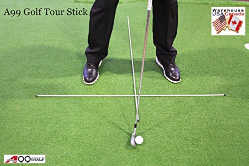 3pcs A99Golf Alignment Sticks Golf Practice Rods to Set up Your Body Balls and Club in Perfect Alignment Posture Corrector with Clear Tube Case - Great Golf for Men's Women Golfer