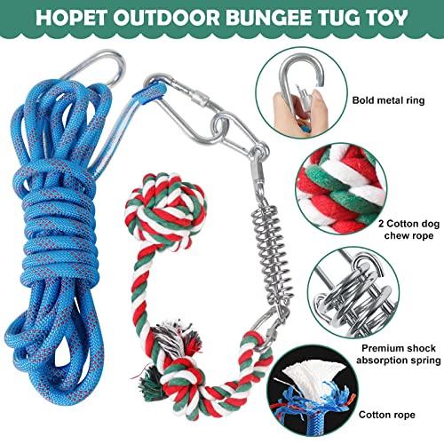 Dog Outdoor Bungee Hanging Toy, Tether Tug of War Toys for Medium to Large Dog to Exercise, Durable Interactive Tug Toy, Dog Rope Toys