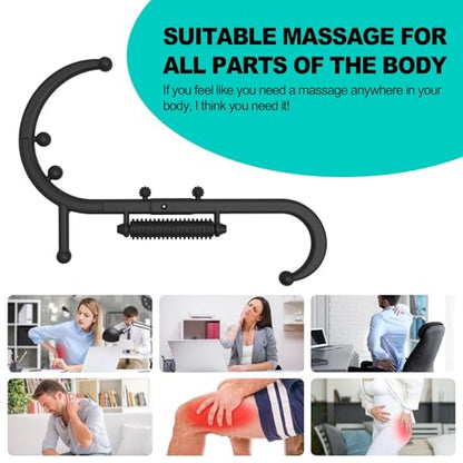 Trigger Point Massage Tool, Manual Back & Neck Massager Stick | Manual back massagers for neck & shoulder massage. Precision s-hook release tool provides deep tissue muscle knot pain relief