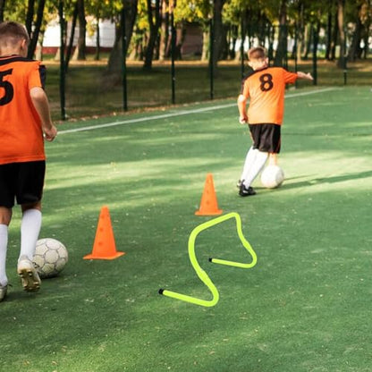 FRCOLOR Wear-Resistant Plastic Agility Speed Hurdles Adjustable Height 2-Level Football Training Equipment Foldable Green Hurdles for Soccer Drills