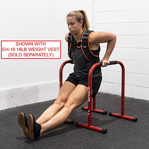 Valor Fitness Non-Slip Dip Station Stands – Bodyweight Exercise Equipment for Dips, L-Sits, Rows, Push-Ups, Pull-Ups Uppr Body Workout - Home Gym Strength Training