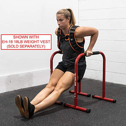 Valor Fitness Non-Slip Dip Station Stands – Bodyweight Exercise Equipment for Dips, L-Sits, Rows, Push-Ups, Pull-Ups Uppr Body Workout - Home Gym Strength Training
