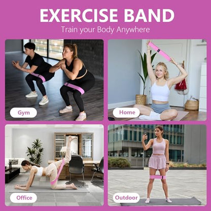 Muka 3 Pcs Custom Fabric Resistance Bands Embroidered with Logo, Booty Stretch Band Loops Elastic Straps for Legs Glute Thigh - color: Gray