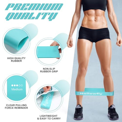Hollowfly 30 Pcs Bulk Resistance Bands Latex Loop Non Slip - color: Blue, size: Medium