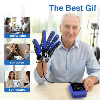 Stroke Hand Recovery Device, Rehabilitation Robot Gloves for Hand Therapy Equipment, Robotic Hand Glove for Stroke Rehab, Finger & Hand Exerciser with Adjustable Strength