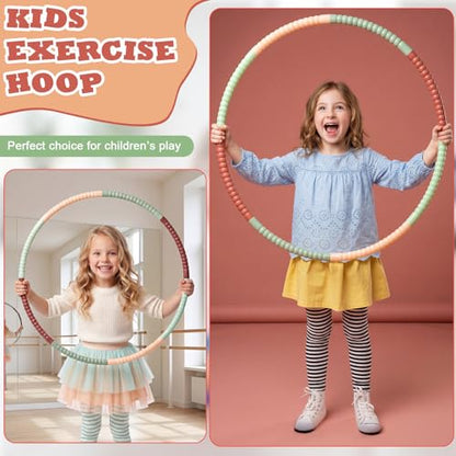 Toy Hoop Detachable Plastic Hoops Exercise Equipment Toy Adjustable Rings for Sports Party Game Dance Pet Training - color: Earth Tone Mix