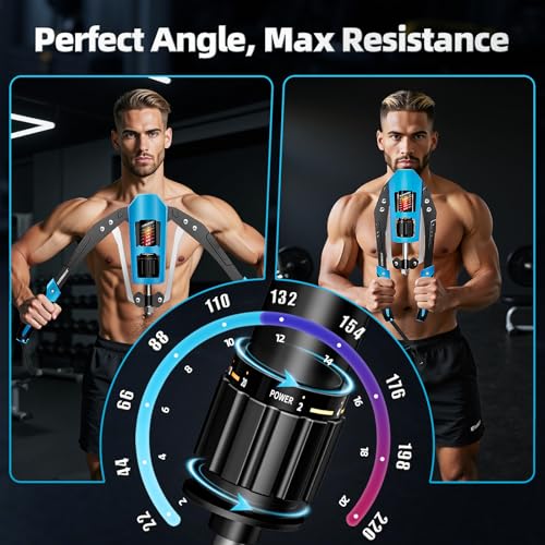 EAST MOUNT Twister Arm Exerciser - Adjustable 22-440lbs Hydraulic Power, Home Chest Expander, Shoulder Muscle Training Fitness Equipment, Arm Enhanced Exercise Strengthener - color: Black&Blue