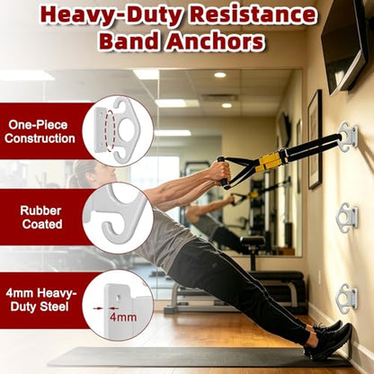 Resistance Band Wall Anchor Kit（3PCS, Wall Mount Training Anchor System for Resistance Bands, Exercise Bands, Home Gym Workout & Physical Therapy Strength Training