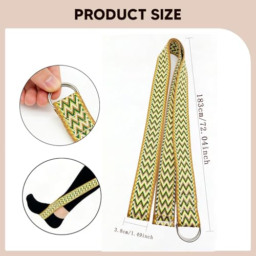Generic Yoga Strap Pilates Exercise Band Assisted Stretching Strap Resistance Band Lightweight Polyester Material Suitable for Stretching Gym Physical - color: coffee