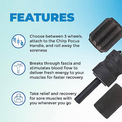 Chirp 3-in-1 Muscle Roller - Customizable Recovery Massager for Targeted Deep Tissue Massage, Pressure Point Relief for Back and Legs, Durable Foam Roller Supports up to 500 lbs, 4 x 4 x 24 inches - style: 3-in-1 Muscle Roller