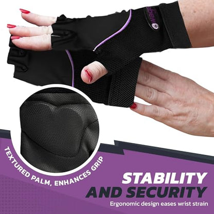 Wrist Assured Gloves - Slim Gel Pad & Absorbent Inner Liner, Workout Gloves for Women & Men, Yoga & Pilates - size: Large