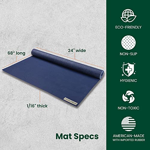 JadeYoga Voyager Yoga Mat - Lightweight & Portable Rubber Yoga Mat - Non-Slip Exercise Mat for Women & Men - Great for Yoga, Home Workout, Gym Fitness, Pilates, Stretching, and More