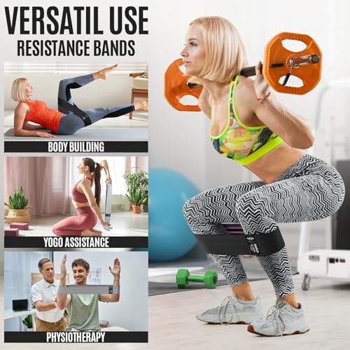 Fabric Resistance Bands for Working Out, Exercise Bands for Glutes and Legs - color: 2.Cream,Grey,Black