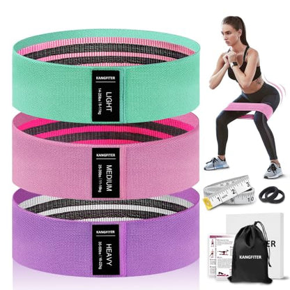 Non-Slip Fabric Resistance Bands for Working Out, Loop Exercise Bands for Booty Leg, Butt, Glute, Stretch Workout Bands for Women & Men, Hip Elastic Bands for Home Gym Fitness, Yoga, Pilates