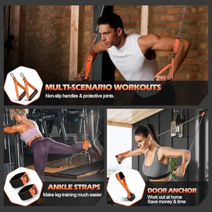 Resistance Bands with Handles, 300 LBS Heavy Duty Exercise Bands for Working Out, Fitness Bands with Door Anchor & Ankle Straps for Men & Women's Heavy Resistance Training, Yoga, Physical Therapy