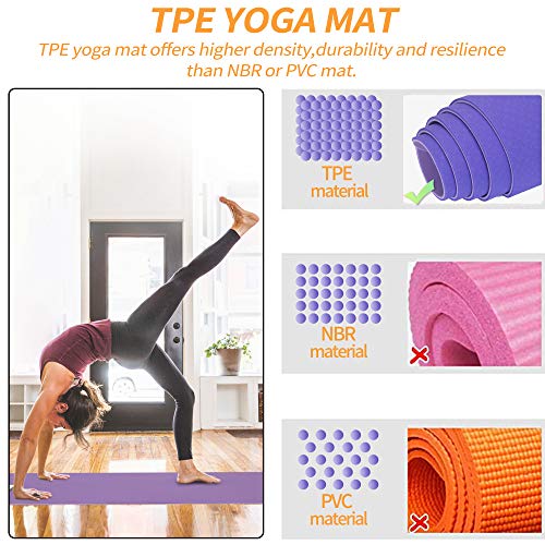 Yoga Starter Kit - 11-Piece Set with Yoga Blocks, Strap, Ball, Mat, Carrying Strap, Net Bag, Cooling Towel