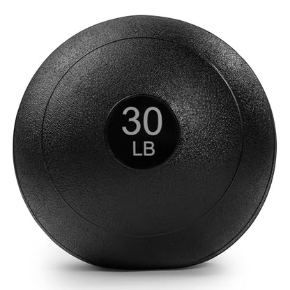 Sunny Health & Fitness Ultra-Durable Slam Ball, Sand Filled No-Bounce Core, Non-Slip Grip – Available in 10–50 lbs
