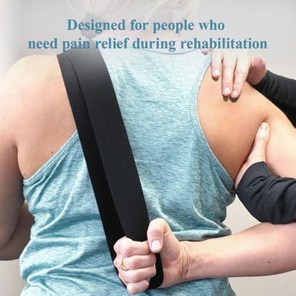 EDWERD Extremity Mobilization Belt - 7.5 ft Adjustable Manual Traction Mobility Aid Strap for Stretching Yoga Leg Shoulder Exercise Shoulder Joint Release Knee Arthritis (Black)