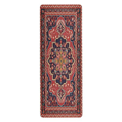 Kigai Travel Yoga Mat 71" x 24" Non Slip Natural Rubber Foldable Exercise Mat Ultra Thin 1.5mm Lightweight for Fitness, Pilates & Home Workout, Persian Design