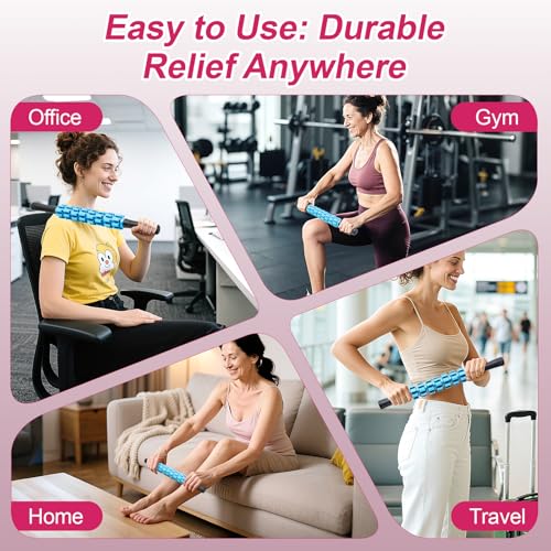 Massage Roller, Muscle Roller Stick, Therapy Roller Stick for Legs, Calf, Thigh, Lipo Roller for Relief Muscles, Deep Tissue Massage Rolling Pin for Trigger Points, Help Sore Muscle Recovery