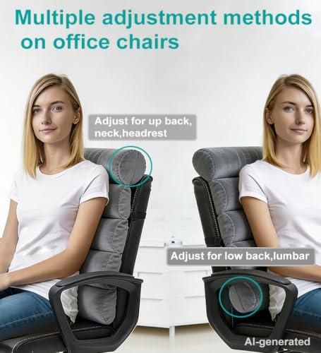 Lumbar Support Pillow for Office Chair,Computer/Desk Chair/Couch,Sitting on Bed,Back Support Adjustable for Chair,Patented 6-fold semicircular Back Cushion (Short Velvet Cover)