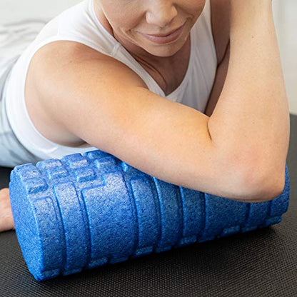 The Original Body Roller - High Density Foam Roller Massager for Deep Tissue Massage of The Back and Leg Muscles - Self Myofascial Release of Painful Trigger Point Muscle Adhesions - 13" Blue - color: Blue