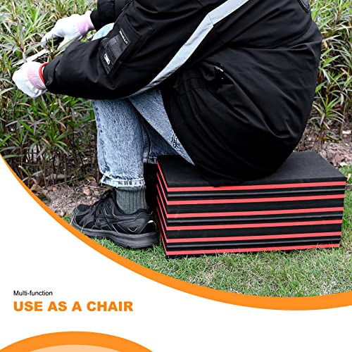 FOSHIO Foldable EVA Mat with Carrying Handles - Thick Kneeling Mat for Mechanics, Garage, Picnicking, Gardening, Camping, Home Gym - color: Red