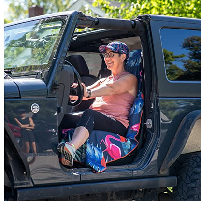 Sprints Athletic Running Towel, Full-Sized, Car Seat Cover - Moisture Wicking (Flamingos) - color: Flamingos