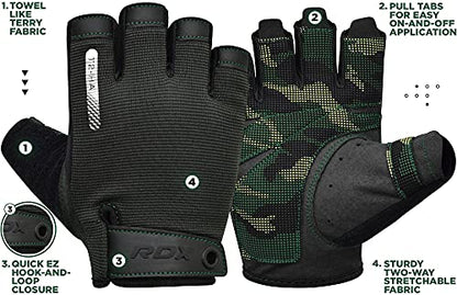 RDX Weight Lifting Gloves, Additional Stretchable Long Wrist Support, Full Palm Grip, Men Women Fitness HIIT Workout, Bodybuilding Powerlifting Strength Training Cycling Exercise Home Gym Equipment