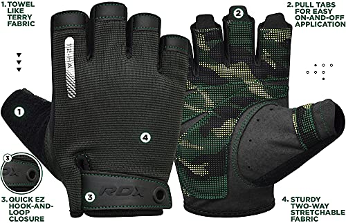 RDX Weight Lifting Gloves, Additional Stretchable Long Wrist Support, Full Palm Grip, Men Women Fitness HIIT Workout, Bodybuilding Powerlifting Strength Training Cycling Exercise Home Gym Equipment