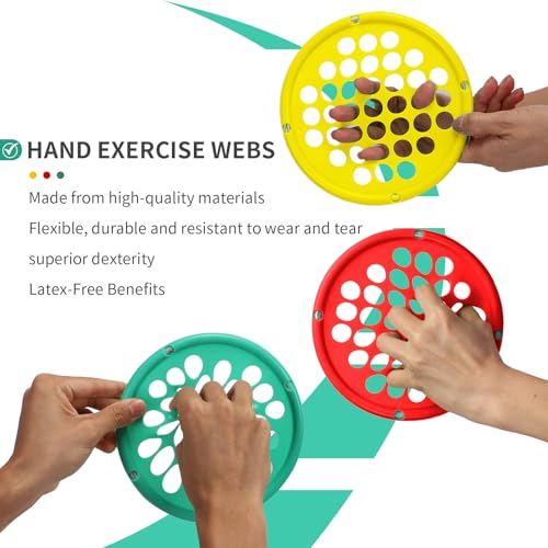 ZHIAMZ Hand Exercisers for Strength, Hand Exercise Web, Finger Exercise - color: Light-Yellow
