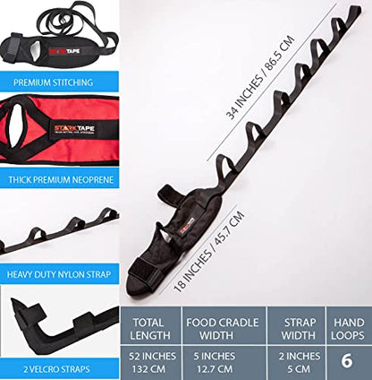 Foot and Leg Stretcher. Stretching Strap Loops for Plantar Fasciitis, Heel Spurs, Foot Drop, Hamstring, Quads. Improve Strength, Stretches, Achilles Tendonitis Stretch and Calf Pain Relief