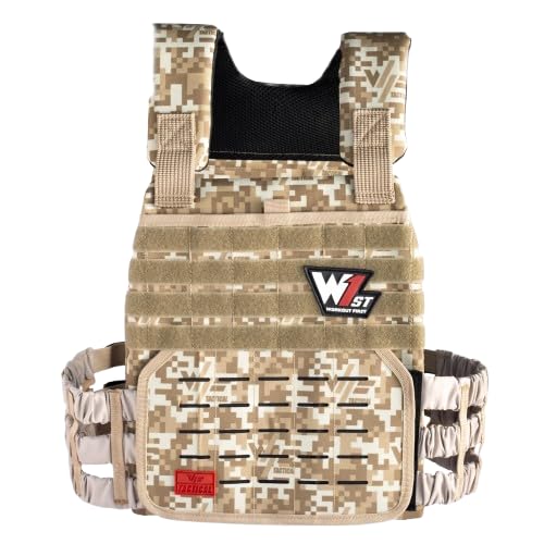Weighted Vest – Adjustable 14–60 lb Capacity for Men and Women, Weight Vest for Training, Strength & Functional Fitness, Durable Workout Vest, Plates Sold Separately - color: Beige