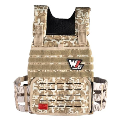 Weighted Vest – Adjustable 14–60 lb Capacity for Men and Women, Weight Vest for Training, Strength & Functional Fitness, Durable Workout Vest, Plates Sold Separately - color: Beige