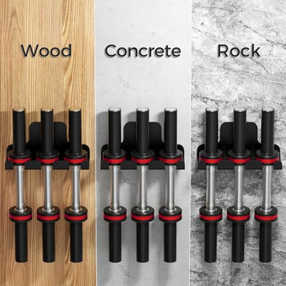 XZHXFX Barbell Wall Holder,Barbell wall Mount Hanger, - color: Black 3 hook