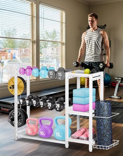 FHXZH Dumbbell Rack Stand Only - Weight Rack for Home Gym - color: White-Large