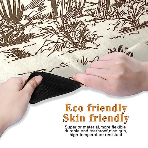 Yoga Mat Wild West Desert Cowboy Non Slip Fitness Exercise Mat Extra Thick Yoga Mats for home workout, Pilates, Yoga and Floor Workouts 71 x 26 Inches