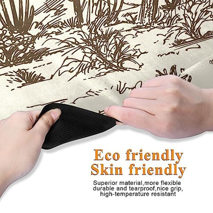 Yoga Mat Wild West Desert Cowboy Non Slip Fitness Exercise Mat Extra Thick Yoga Mats for home workout, Pilates, Yoga and Floor Workouts 71 x 26 Inches