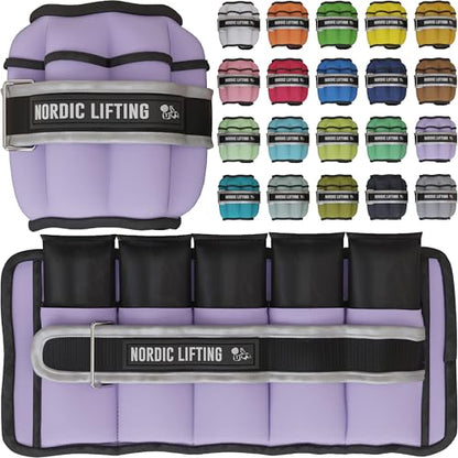 Adjustable Ankle Weights for Women & Men – 1 Pair (2–10 lbs) Wrist, Arm & Leg Weights for Gym, Yoga & Home Workouts – Secure Fit Strap Design – Durable Fitness Training Equipment - color: Purple Yam