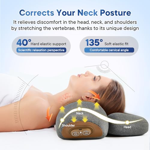 3-in-1 Cordless Heated Neck Massager Pillow for Pain Relief Deep Tissue