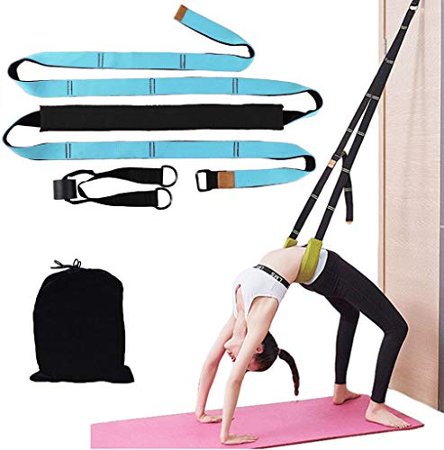 Leg Stretcher Strap, Door Flexibility & Yoga Stretching Leg Stretcher Strap with Door Anchor, Suitable for Fitness, Dance, Yoga, Gymnas - color: Light blue