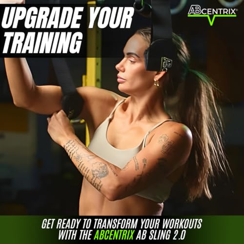 AbSling 2.0 – Premium Hanging Suspension Trainer for Core & Upper Body Strength Training | Heavy-Duty Gym-Grade Ab Slings for Hanging Leg Raises, Abdominal Workouts & Six-Pack Sculpting | Cutting-Edge Two-Pulley Training System Makes Strengthening Easier