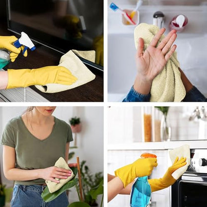 Luxury Wash Cloths Set of 12, Sand (13x13 Inches) 100% Ring Spun Cotton, Premium Feel with High Absorbancy Ideal Washcloths for Bathroom,Salon, Spa and Gym