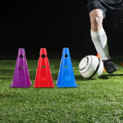 6pcs Plastic Agility Cones, 9 Inch Soccer Cones Training Agility Field Marker for Training, Football Basketball Drills, Traffic, Activity, Party