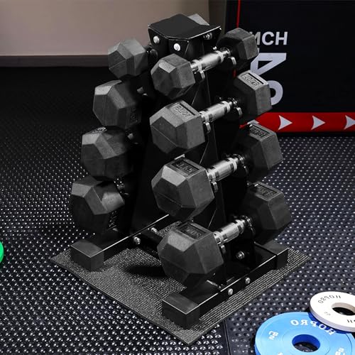 Hex Dumbbells Rubber Coated Hand Weights Set for Exercises and Fitness, Dumbbell Set for Multiple Weight