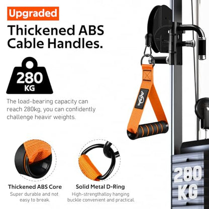 WALITO Exercise Handles, Replacement Cable Machine Attachments for Home Gym Equipment, Pulley System, Pilates, Resistance Bands, Strength Trainer, Heavy Duty Working Out Handles - color: Orange